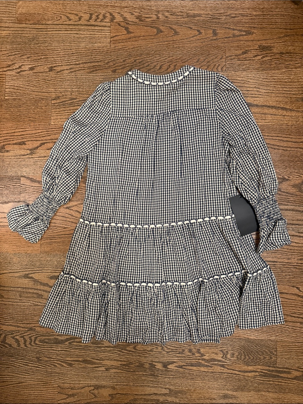 POMANDER PLACE NavyGingham Kenzo Dress Size S NWT - Picture 4 of 4
